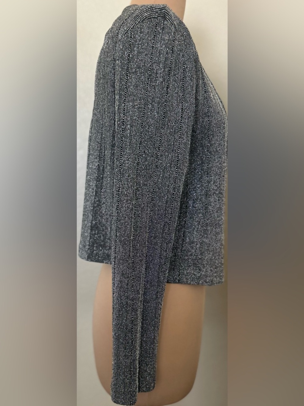 Open-Front Ribbed Formal Cardigan - Picture 7 of 11